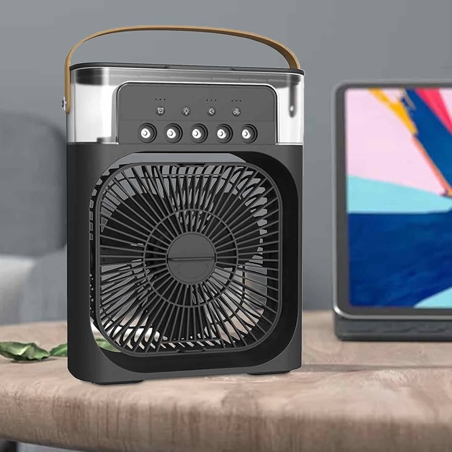 Mini Brisa Ventilador Portátil 3 em 1: Umidificador, Ar Condicionado e Luz LED